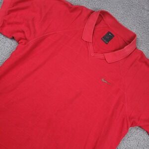 Vintage Tiger Woods‎ Nike Golf Polo Shirt Mens Extra Large XL Red Short Sleeve